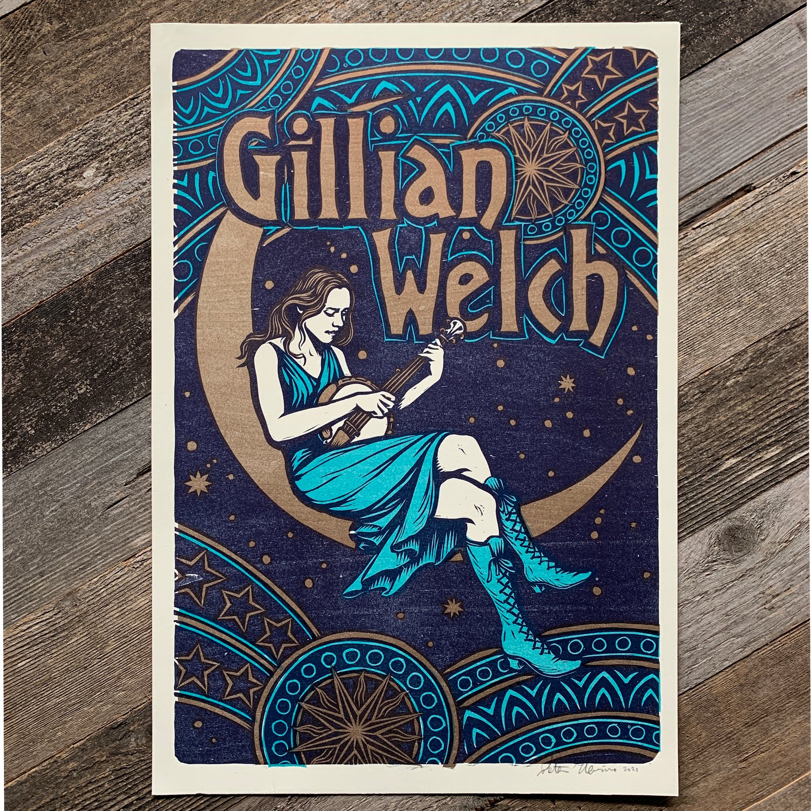 Cosmic Blue Gillian Welch Poster | Peter Nevins